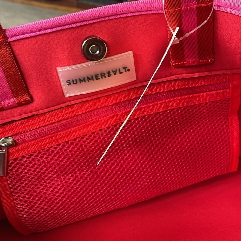 Summersalt pink and red neoprene bag New With Tag